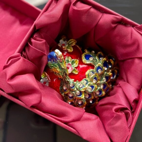 🦚 Stunning peacock luxurious jewelry case - Picture 4 of 5